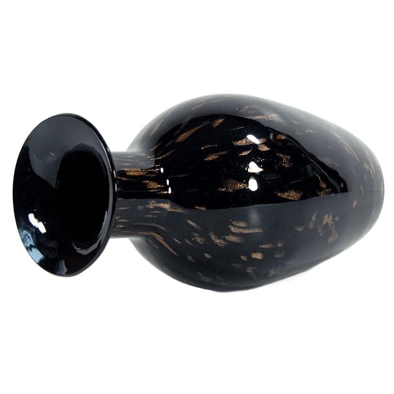 Czarny wazon ze szkła awenturynowego, proj. V. Nason, Włochy, lata 60. - 4269