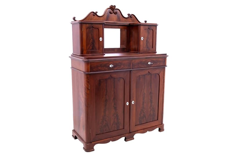 Komoda, Biedermeier, mahoń ciemnobrązowy, Europa Północna, XIX wiek