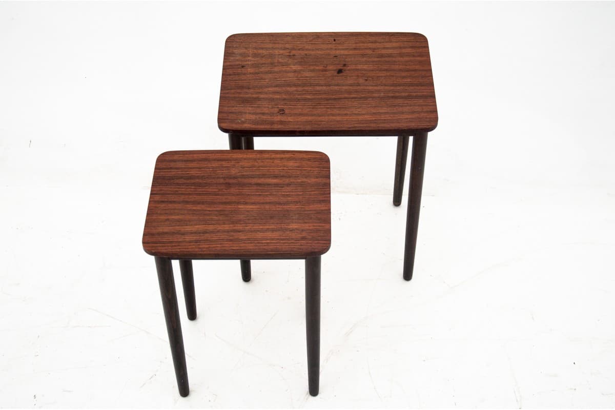 Set of coffee tables, rosewood, dark brown, Denmark, 1960s. - 77657