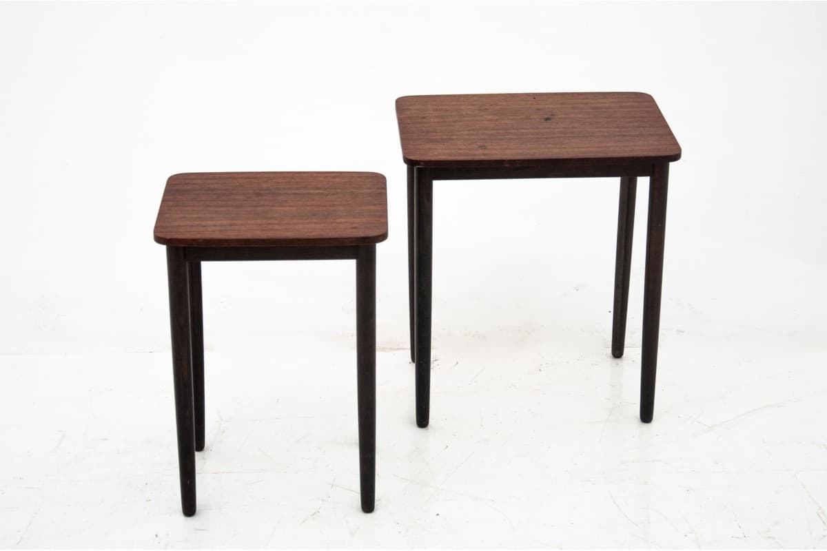 Set of coffee tables, rosewood, dark brown, Denmark, 1960s. - 77655
