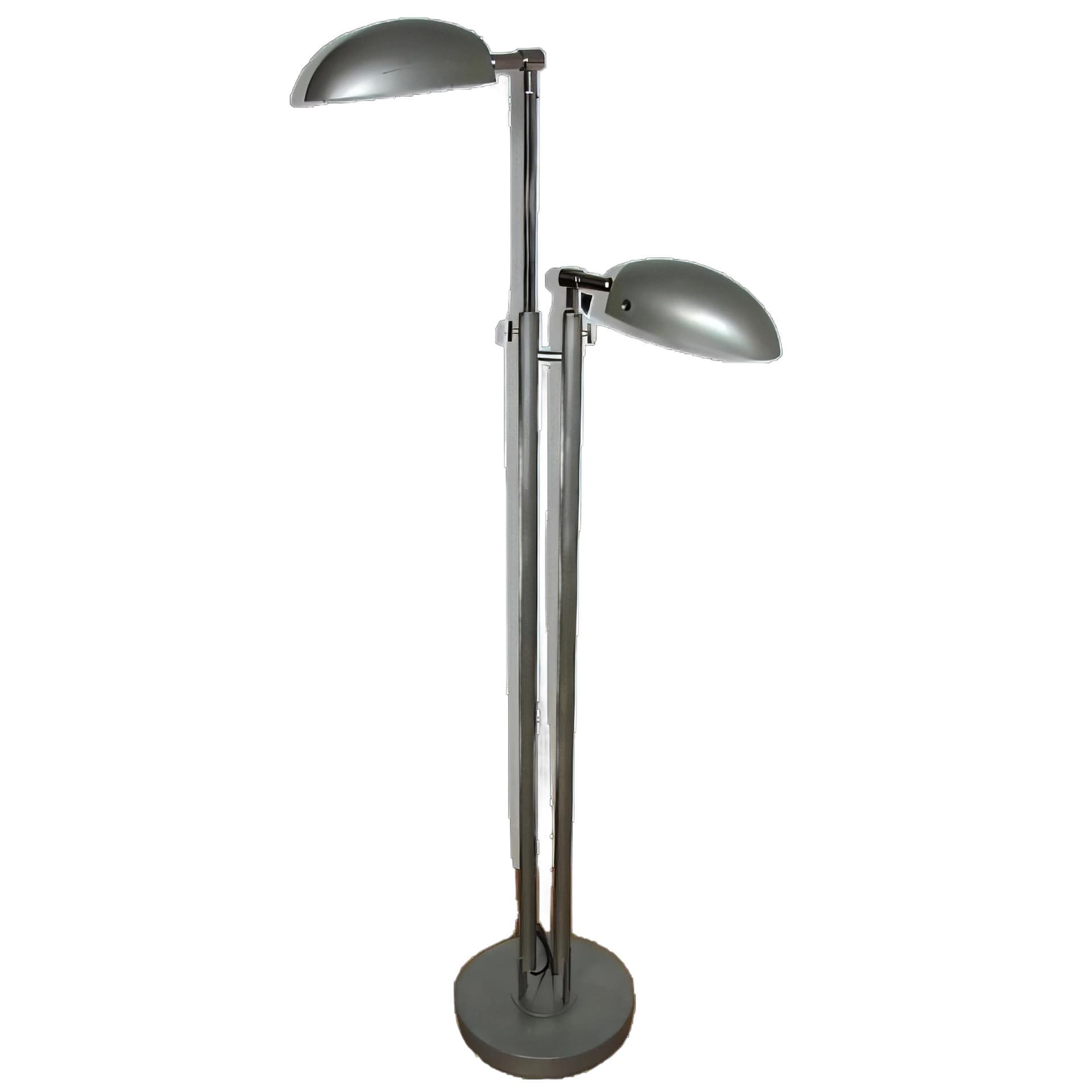 Srebrna metalowa lampa podłogowa modernistyczna, lata 80.