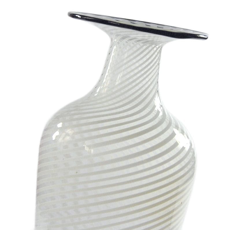 Biały wazon ze szkła filigranowego, Murano, Włochy, lata 60. - 4253