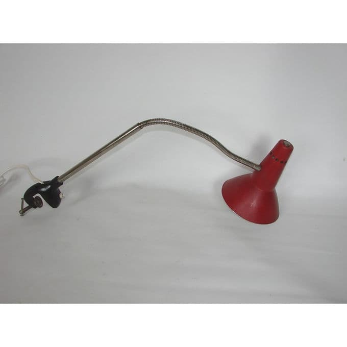 Lampa biurkowa, bordowy, aluminium, lata 60. - 38667