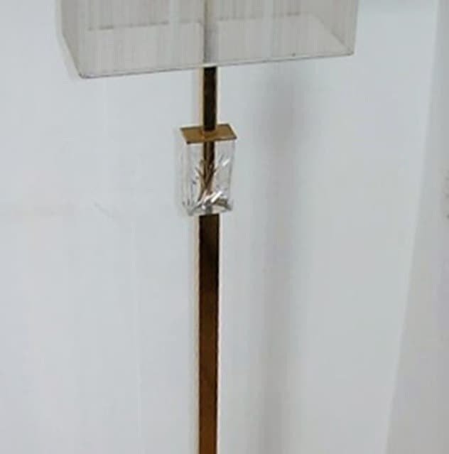 Lampa podłogowa, mosiądz miedziany, szkło, Niemcy, lata 70. - 99531