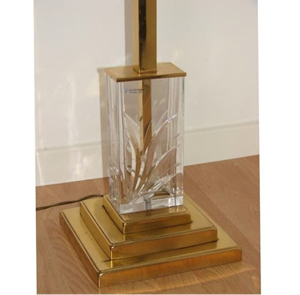 Lampa podłogowa, mosiądz miedziany, szkło, Niemcy, lata 70. - 99536