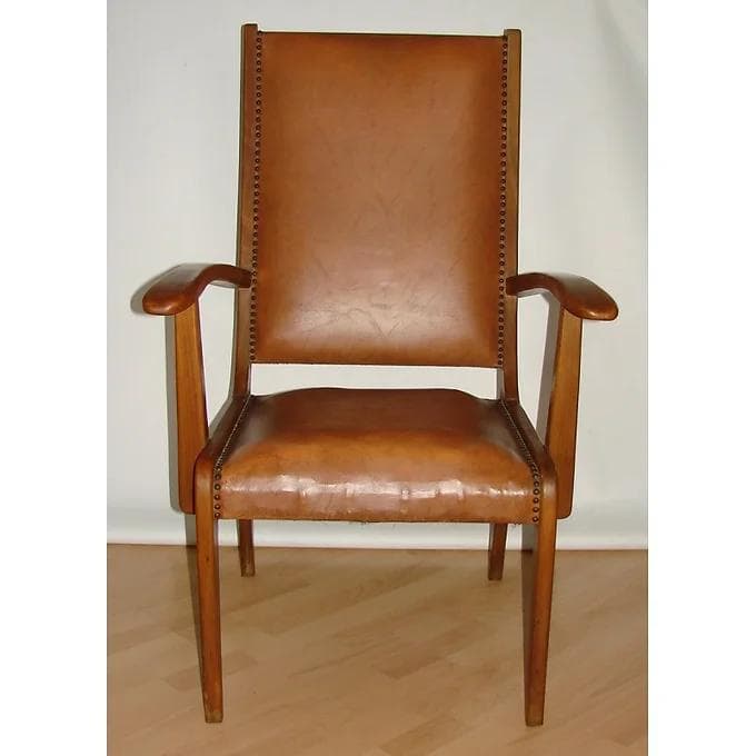 Fotel Modern, brązowy, buk, Polska, lata 50. - 38637