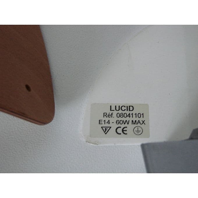 Pair of wall sconces Lucid, brown, bent plywood, metal, 1970s. - 38619