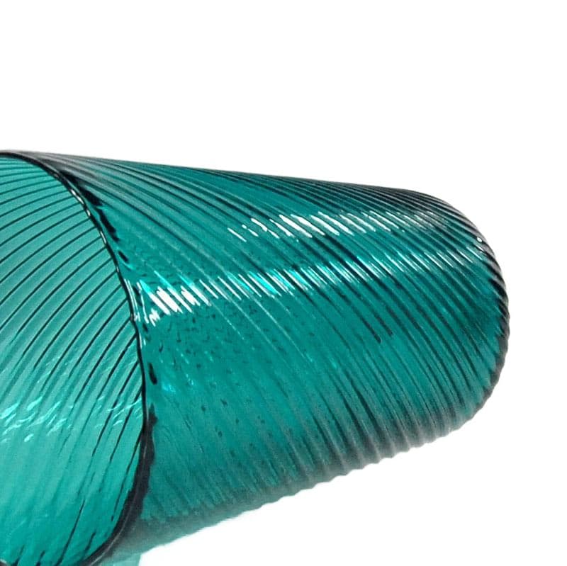 Turkusowy szklany wazon, Empoli, Włochy, lata 60. - 4245