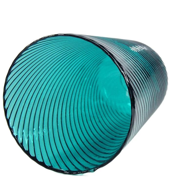 Turkusowy szklany wazon, Empoli, Włochy, lata 60. - 4244