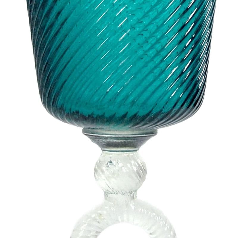 Turkusowy szklany wazon, Empoli, Włochy, lata 60. - 4249