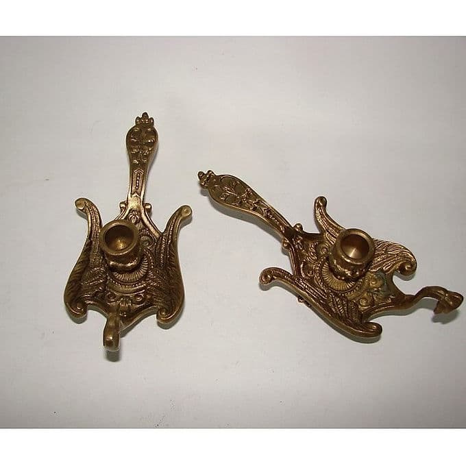 Para świeczników Art Nouveau, mosiądz złoty, początek XX w. - 38599