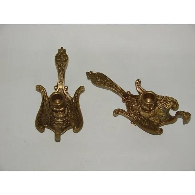 Para świeczników Art Nouveau, mosiądz złoty, początek XX w. - 38602