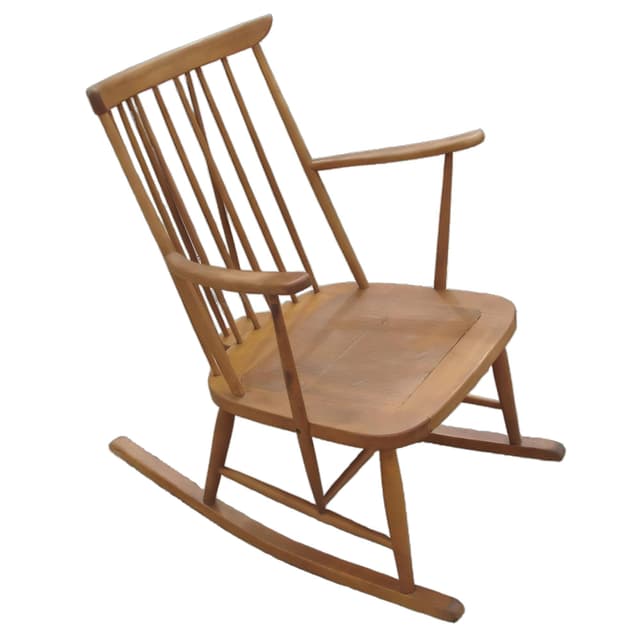Fotel bujany, drewno jasnobrązowy, proj. L. Ercolani, Wielka Brytania, lata 50. - WYMIARY