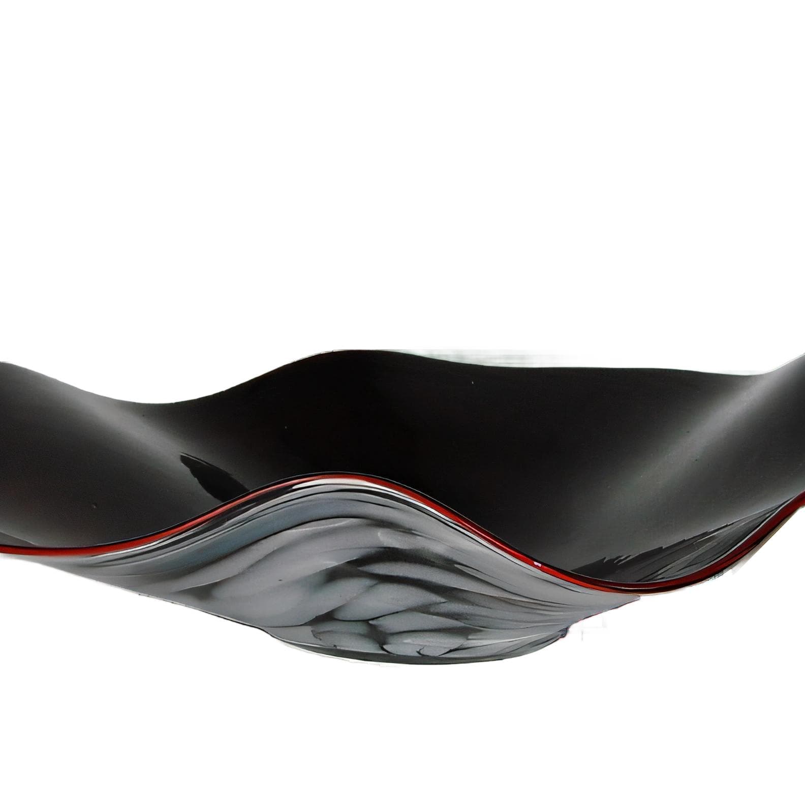 Glass centerpiece, maroon, glass, 1970s.