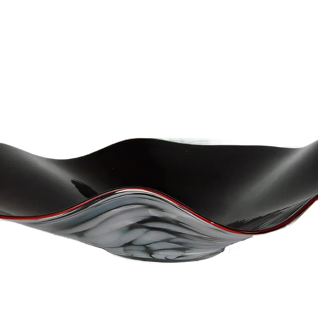 Glass centerpiece, maroon, glass, 1970s. - DIMENSION