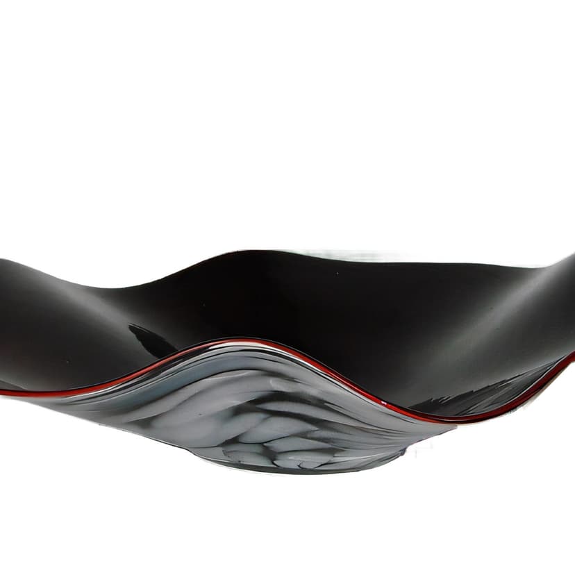 Glass centerpiece, maroon, glass, 1970s.