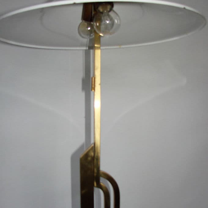 Mosiężna lampa podłogowa art deco, lata 60. - 38828