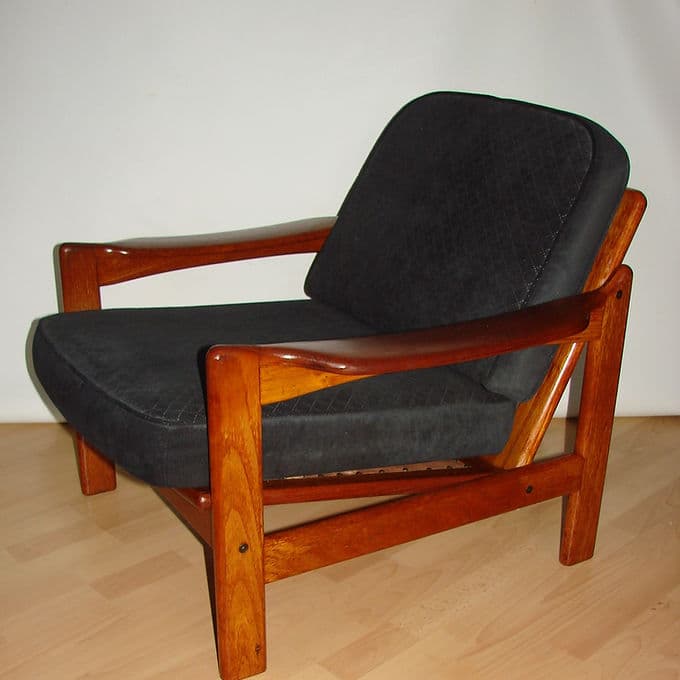 Fotel, teak brązowy, Dania, lata 60. - 38766