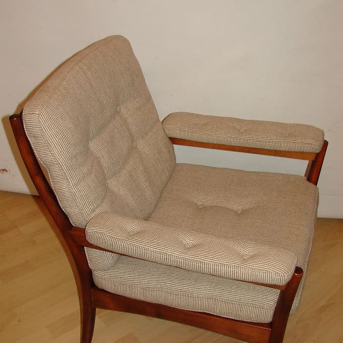Armchair G.Mobel, beige, beech, Sweden, 1970s. - 38740