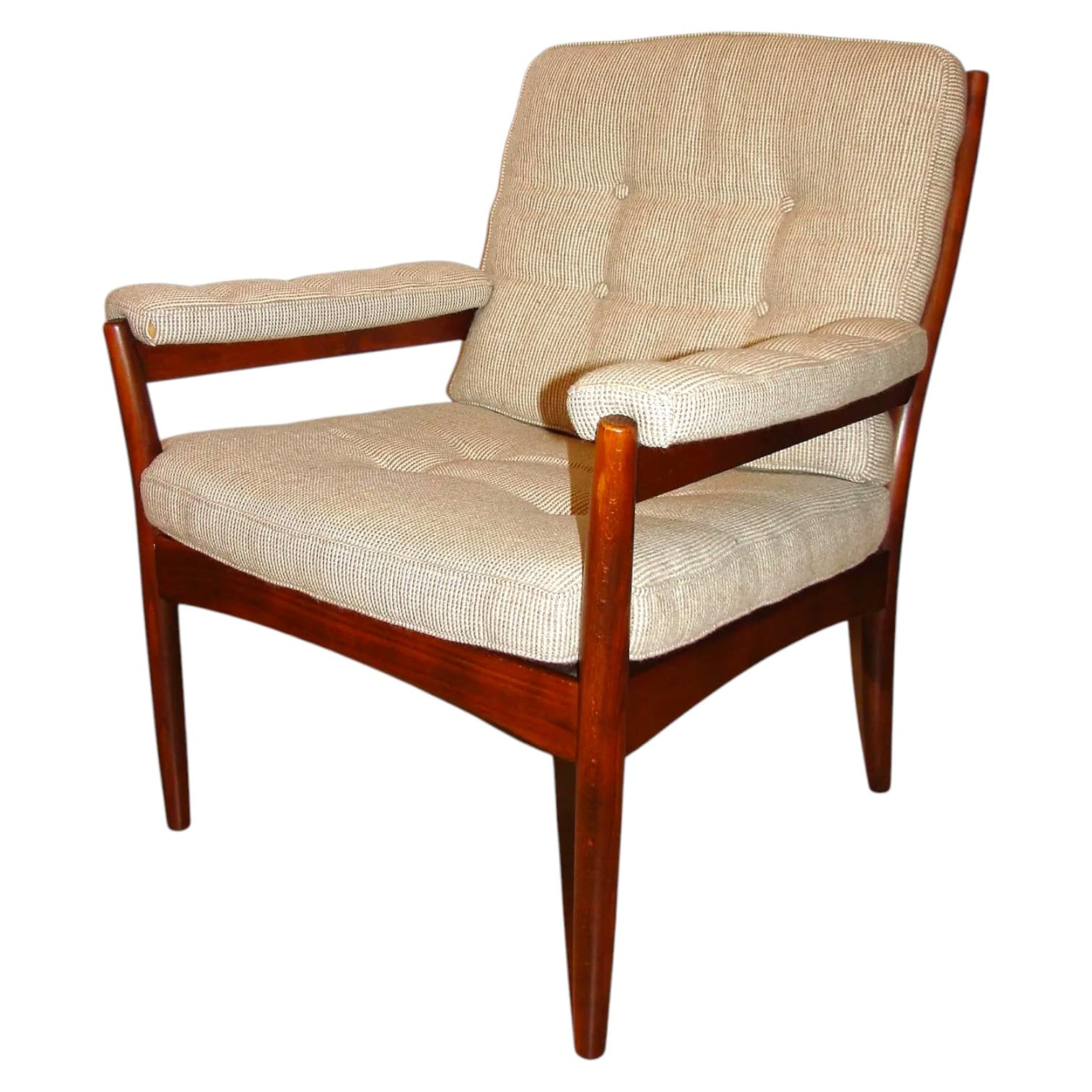 Armchair G.Mobel, beige, beech, Sweden, 1970s.