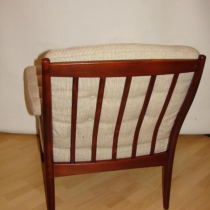 Armchair G.Mobel, beige, beech, Sweden, 1970s. - 38744