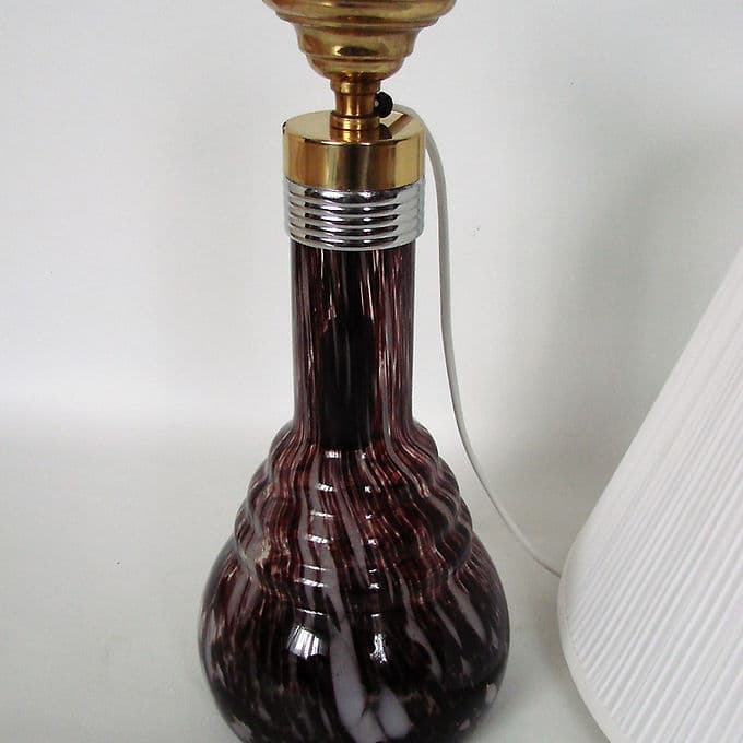 Lampa nocna, szkło brązowy ciemny, lata 80. - 38706