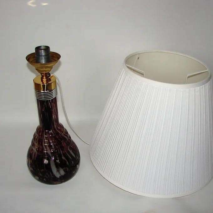 Lampa nocna, szkło brązowy ciemny, lata 80. - 38707