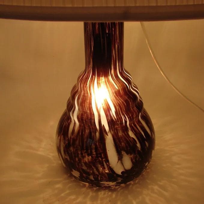 Lampa nocna, szkło brązowy ciemny, lata 80. - 38704