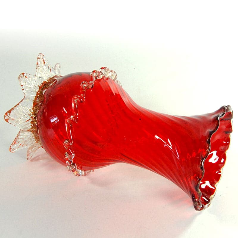 Wazon Murano, czerwony, szkło, Włochy, lata 50. - 38851