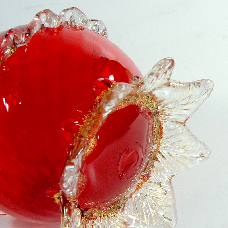 Wazon Murano, czerwony, szkło, Włochy, lata 50. - 38856