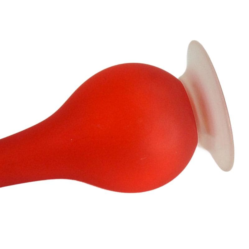 Matowy czerwony wazon szklany, proj. C. Moretti, Włochy, lata 70. - 4226