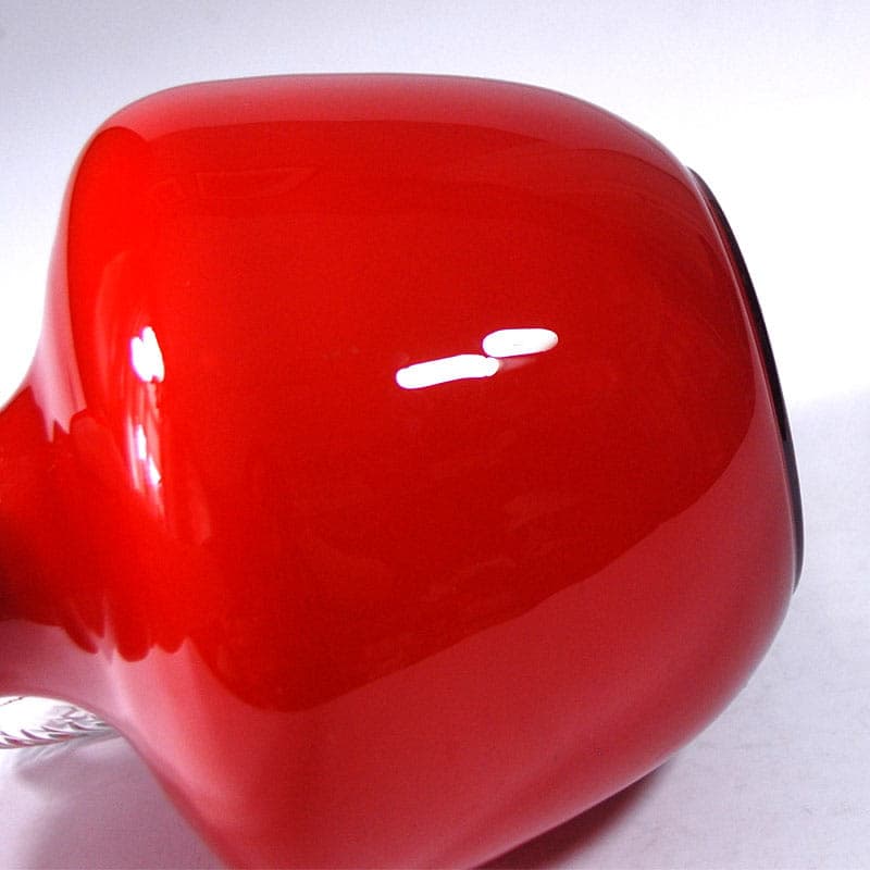 Wazon Opaline Florence, czerwony, szkło, Włochy, lata 60. - 38992