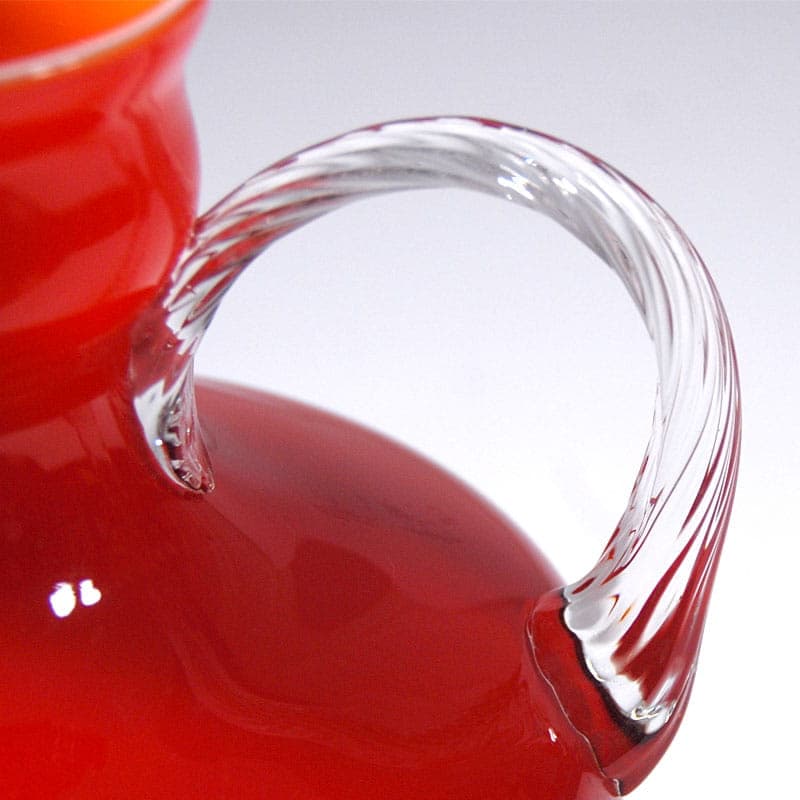 Wazon Opaline Florence, czerwony, szkło, Włochy, lata 60. - 38988