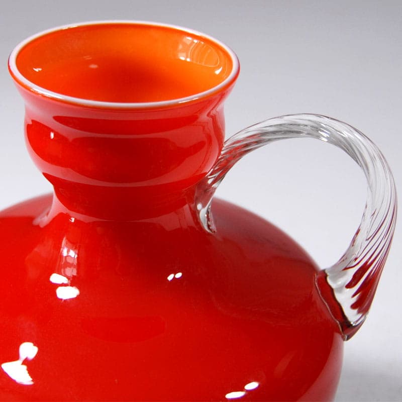 Wazon Opaline Florence, czerwony, szkło, Włochy, lata 60. - 38989