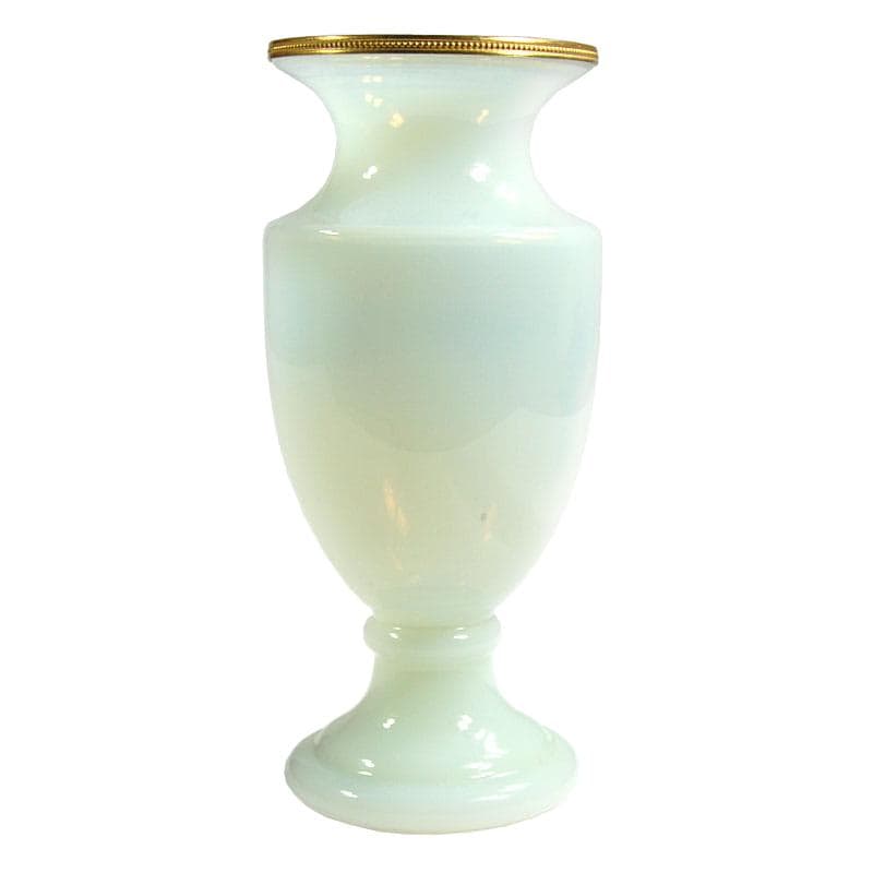 Wazon opalizujący, szkło ivory white, proj. V. Nason, Murano, Włochy, lata 50.