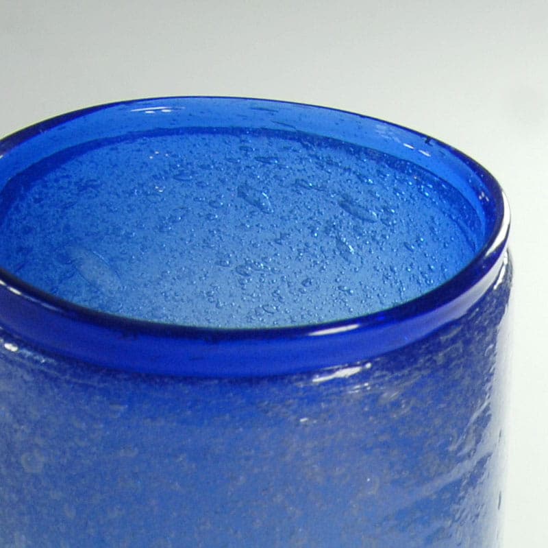 Wazon pulegoso, szkło niebieski, Włochy, lata 60. - 38960