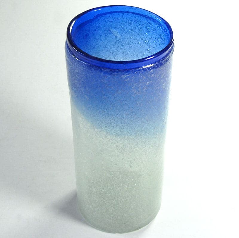 Wazon pulegoso, szkło niebieski, Włochy, lata 60. - 38959