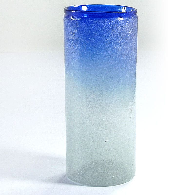 Wazon pulegoso, szkło niebieski, Włochy, lata 60. - 38958