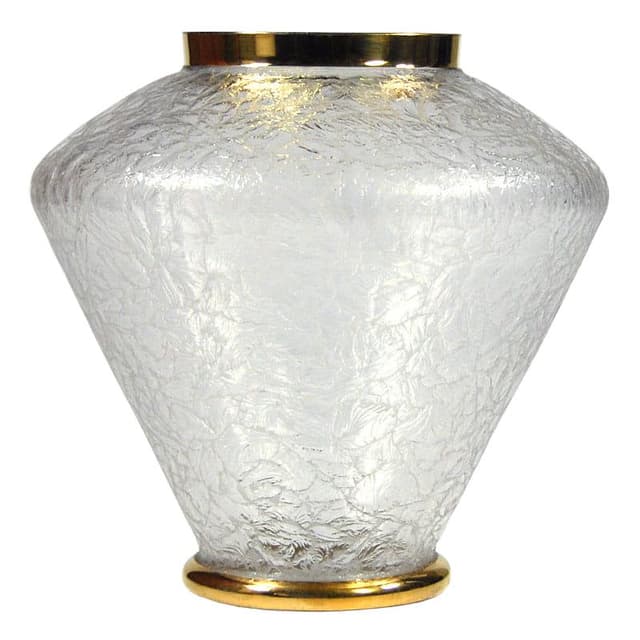 Wazon Art Deco, transparentny, kryształ, Rupel Boom, Belgia, lata 40. - WYMIARY