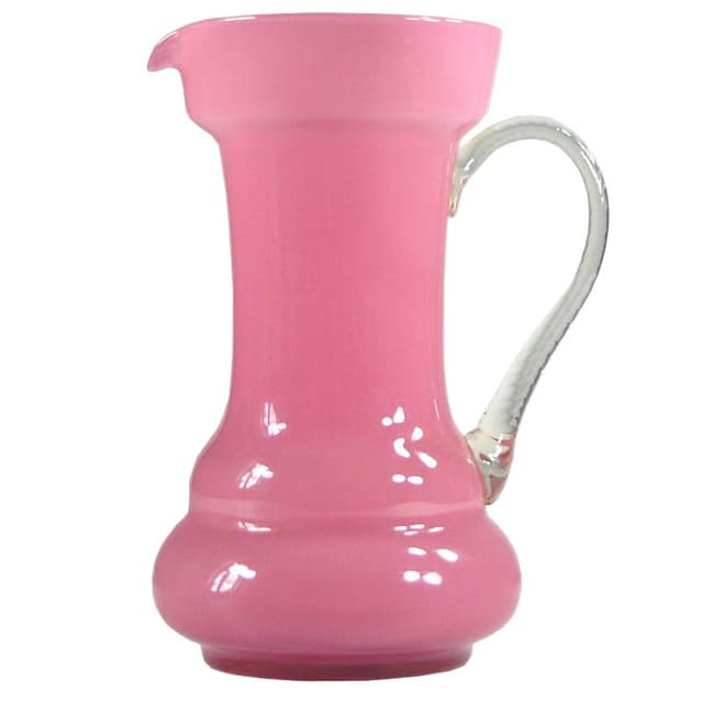 Wazon, Empoli, różowy, szkło, Włochy, lata 70. - WYMIARY