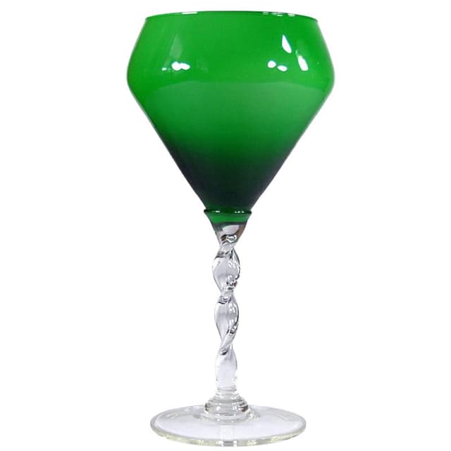 Wazon Empoli, szkło zielone, Włochy, lata 70. - WYMIARY