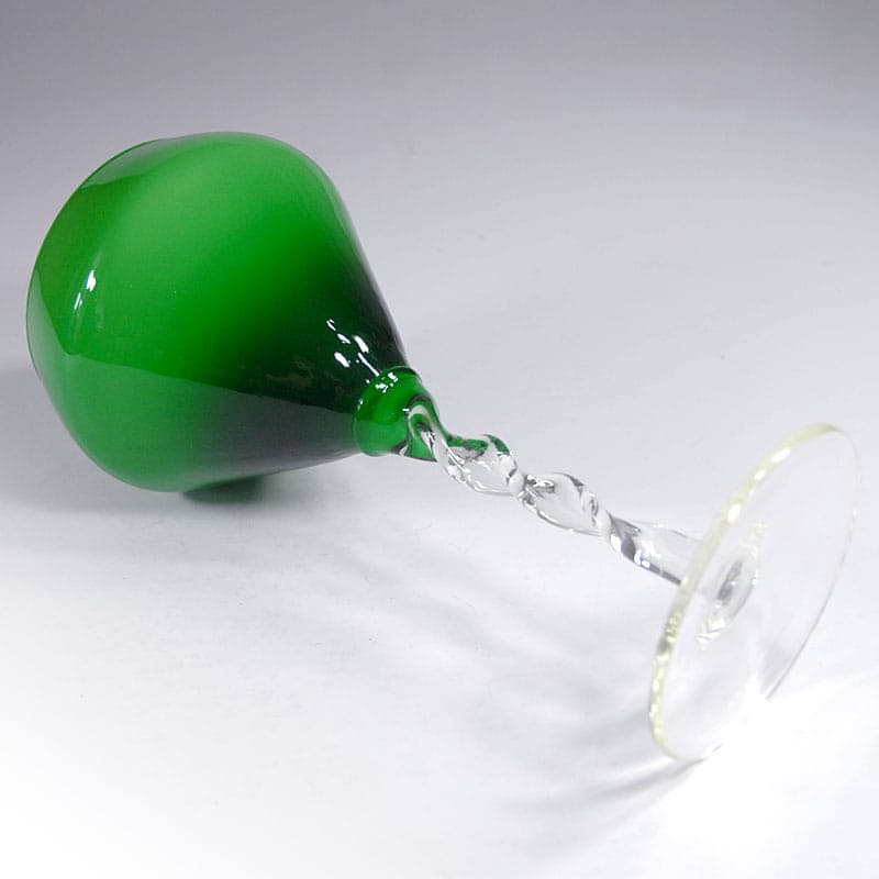 Wazon Empoli, szkło zielone, Włochy, lata 70. - 38920