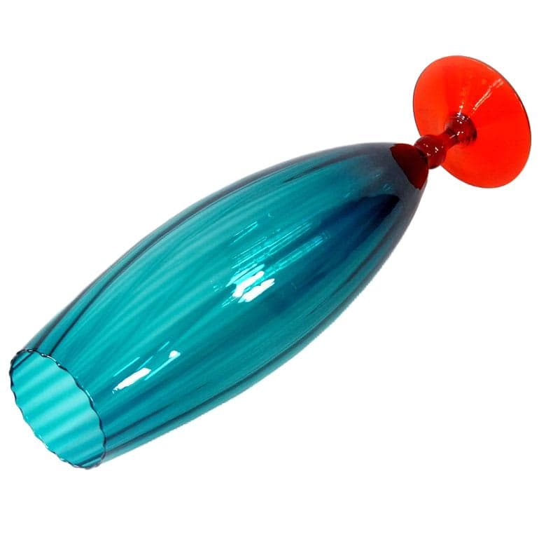 Niebiesko-pomarańczowy ogromny wazon szklany, Empoli, Włochy, lata 70. - 4221