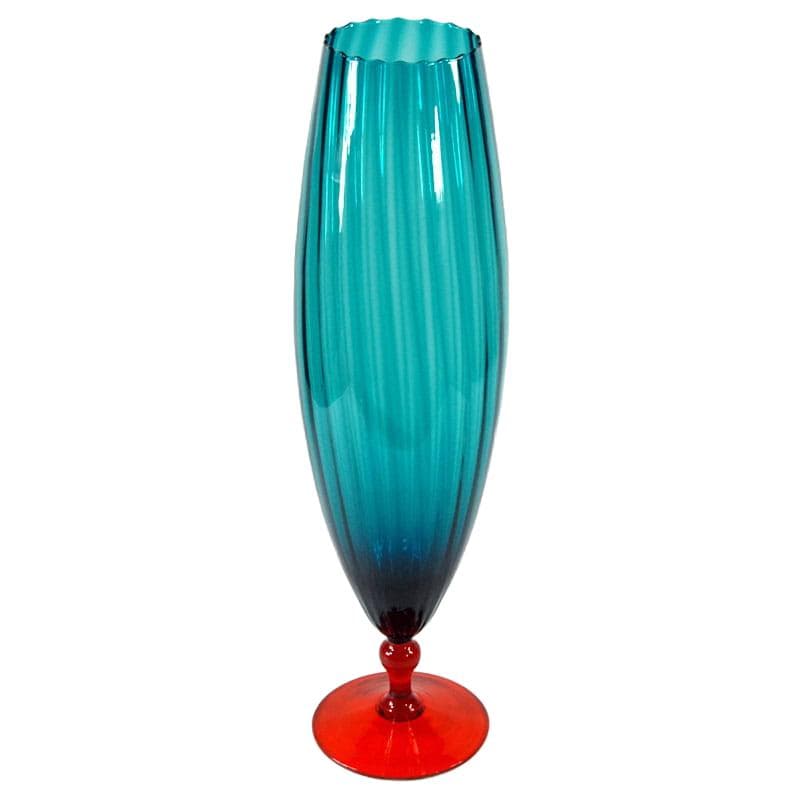 Niebiesko-pomarańczowy ogromny wazon szklany, Empoli, Włochy, lata 70. - 4216