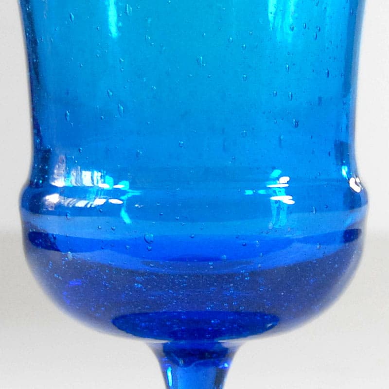 Wazon pulegoso, turkusowy, szkło, Włochy, lata 60. - 38910