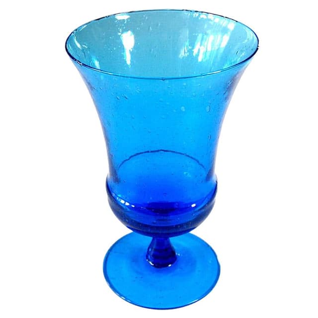 Wazon pulegoso, turkusowy, szkło, Włochy, lata 60. - WYMIARY