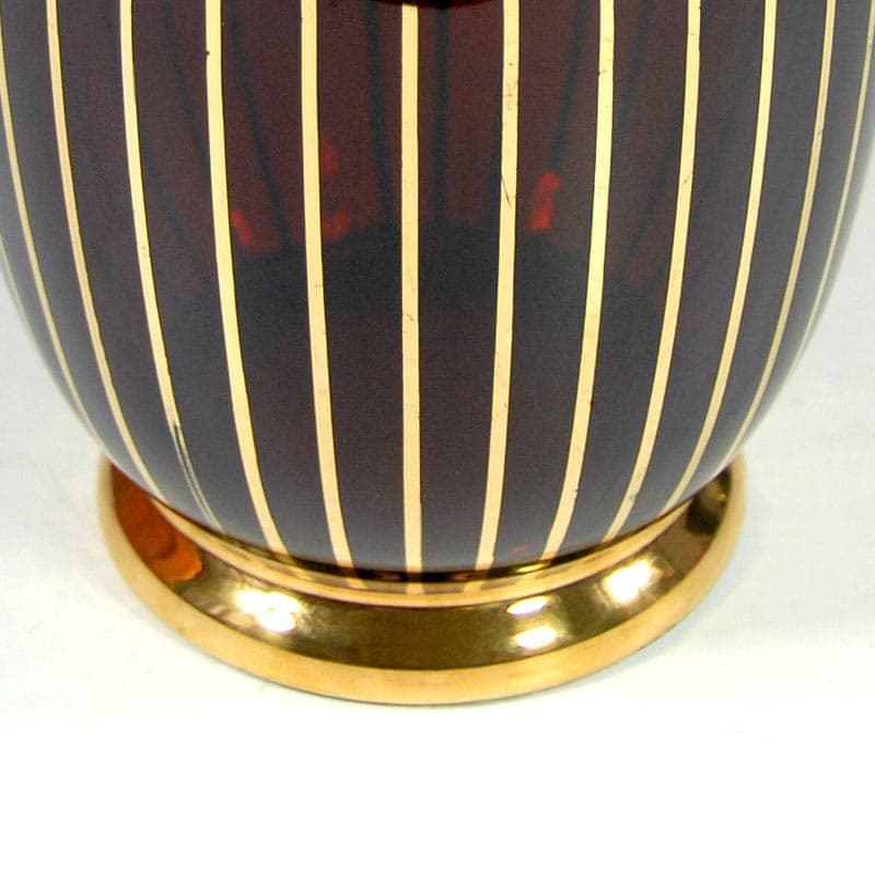 Wazon Art Deco, bordo, kryształ, Belgia, lata 40. - 38887