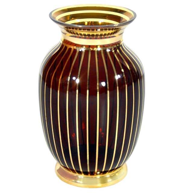 Wazon Art Deco, bordo, kryształ, Belgia, lata 40. - WYMIARY