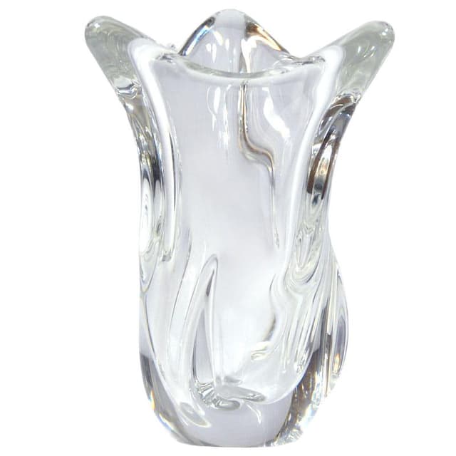 Wazon, transparentny kryształ, Crisalleries de Sevres, Francja, lata 60. - WYMIARY