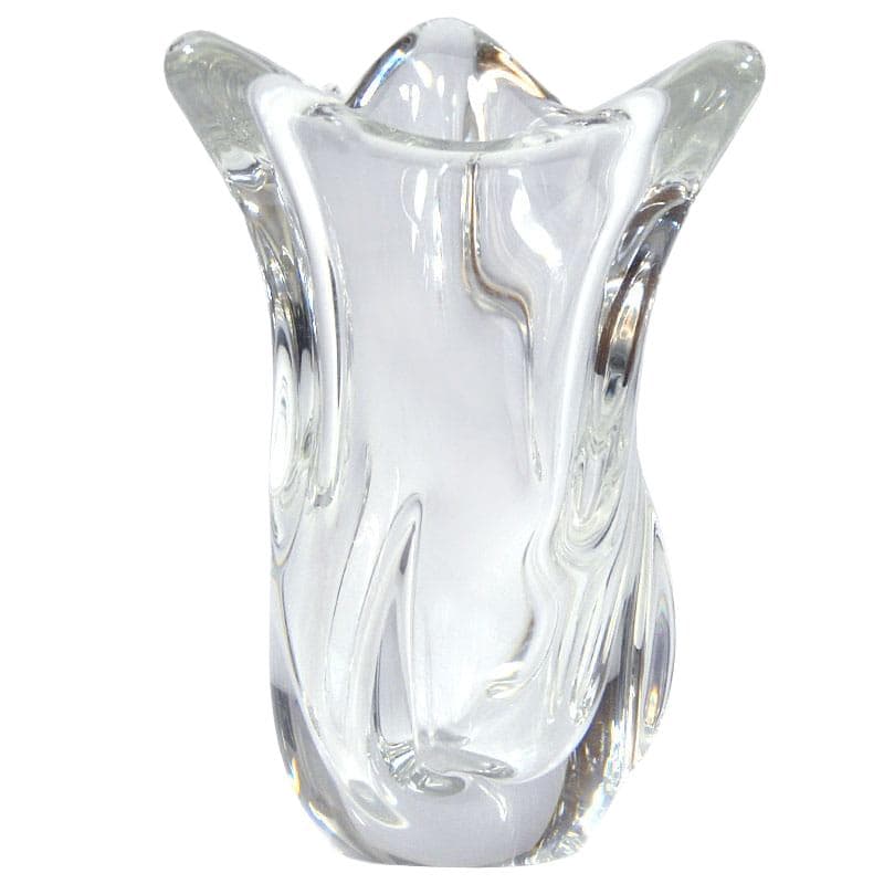 Wazon, transparentny kryształ, Crisalleries de Sevres, Francja, lata 60.